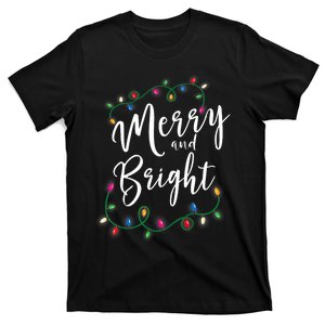 Merry And Bright Christmas Lights Xmas Holiday Family Match T-Shirt