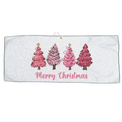 Merry And Bright Christmas Tree Christmas Tree Long Sleeve Large Microfiber Waffle Golf Towel