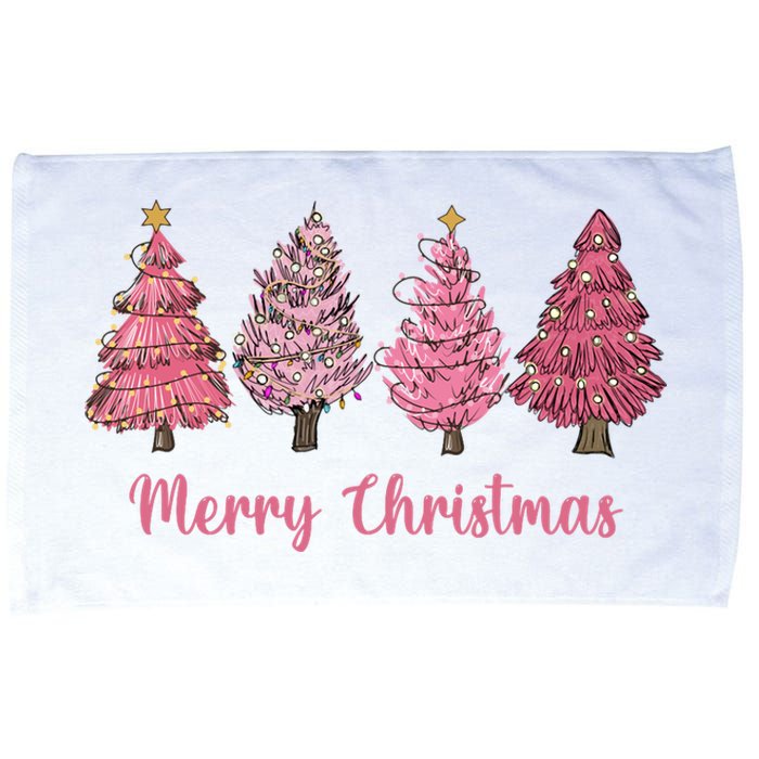 Merry And Bright Christmas Tree Christmas Tree Long Sleeve Microfiber Hand Towel