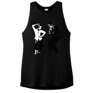 Monster And Bride Dancing Halloween Ladies PosiCharge Tri-Blend Wicking Tank