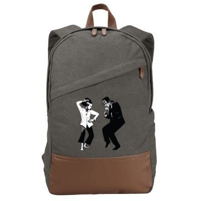 Monster And Bride Dancing Halloween Cotton Canvas Backpack