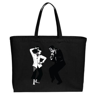 Monster And Bride Dancing Halloween Cotton Canvas Jumbo Tote