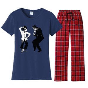 Monster And Bride Dancing Halloween Women's Flannel Pajama Set