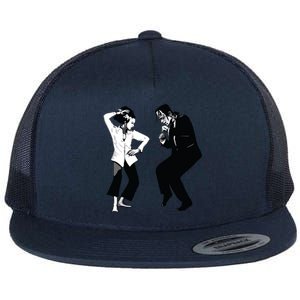 Monster And Bride Dancing Halloween Flat Bill Trucker Hat