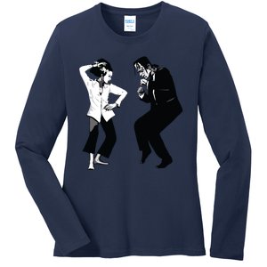 Monster And Bride Dancing Halloween Ladies Long Sleeve Shirt