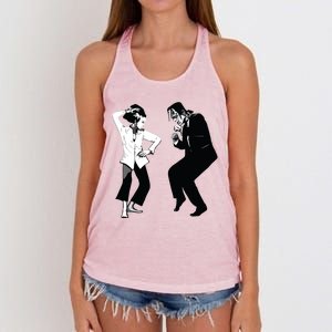 Monster And Bride Dancing Halloween Women's Knotted Racerback Tank