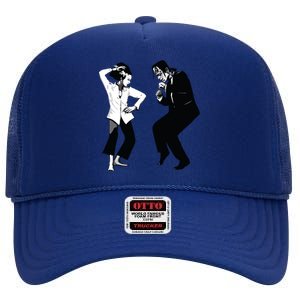 Monster And Bride Dancing Halloween High Crown Mesh Back Trucker Hat