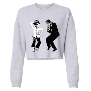 Monster And Bride Dancing Halloween Cropped Pullover Crew