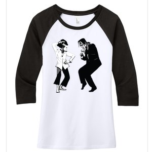 Monster And Bride Dancing Halloween Women's Tri-Blend 3/4-Sleeve Raglan Shirt