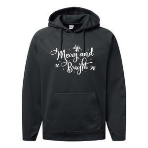 Merry And Bright Vneck Performance Fleece Hoodie