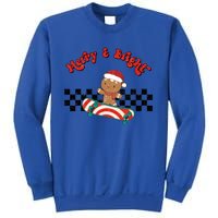 Merry And Bright Christmas Funny Skateboarding Gingerbread Gift Sweatshirt