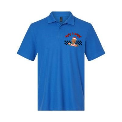 Merry And Bright Christmas Funny Skateboarding Gingerbread Gift Softstyle Adult Sport Polo