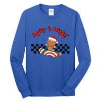 Merry And Bright Christmas Funny Skateboarding Gingerbread Gift Tall Long Sleeve T-Shirt