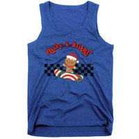 Merry And Bright Christmas Funny Skateboarding Gingerbread Gift Tank Top