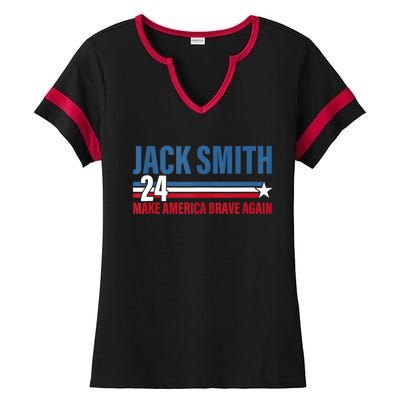 Make America Brave Again Jack Smith Fan Club 2024 Ladies Halftime Notch Neck Tee