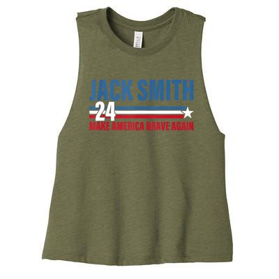 Make America Brave Again Jack Smith Fan Club 2024 Women's Racerback Cropped Tank