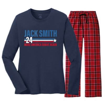 Make America Brave Again Jack Smith Fan Club 2024 Women's Long Sleeve Flannel Pajama Set 