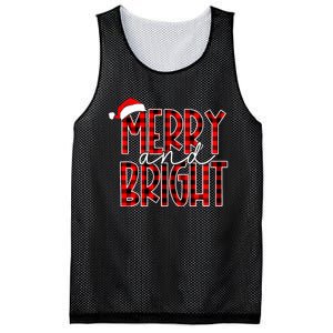 Merry And Bright Buffalo Plaid Red Santa Hat Christmas Xmas Mesh Reversible Basketball Jersey Tank