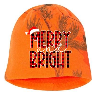 Merry And Bright Buffalo Plaid Red Santa Hat Christmas Xmas Kati - Camo Knit Beanie