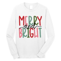 Merry And Bright Christmas Women Girls Cute Long Sleeve Shirt