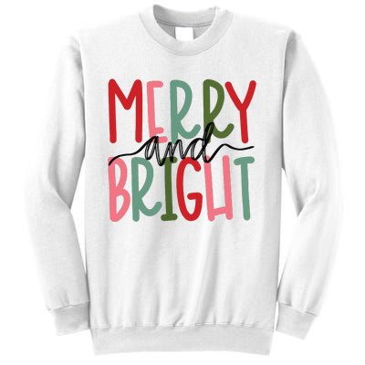 Merry And Bright Christmas Women Girls Cute Sweatshirt