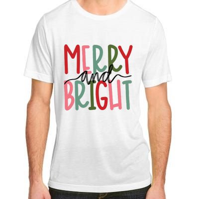 Merry And Bright Christmas Women Girls Cute Adult ChromaSoft Performance T-Shirt