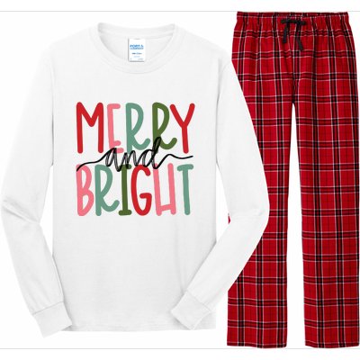 Merry And Bright Christmas Women Girls Cute Long Sleeve Pajama Set