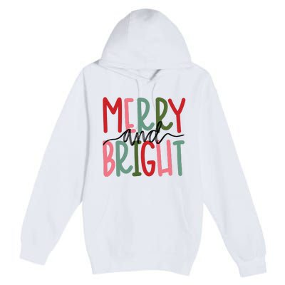 Merry And Bright Christmas Women Girls Cute Premium Pullover Hoodie