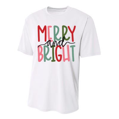 Merry And Bright Christmas Women Girls Cute Performance Sprint T-Shirt