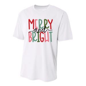 Merry And Bright Christmas Women Girls Cute Youth Performance Sprint T-Shirt