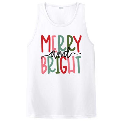 Merry And Bright Christmas Women Girls Cute PosiCharge Competitor Tank