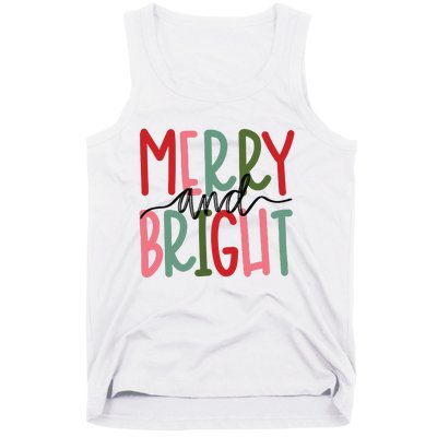 Merry And Bright Christmas Women Girls Cute Tank Top