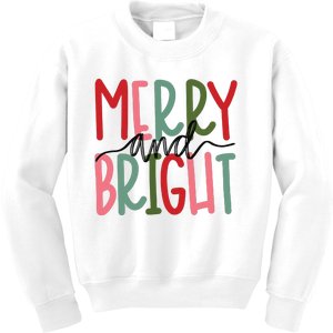 Merry And Bright Christmas Women Girls Cute Kids Sweatshirt