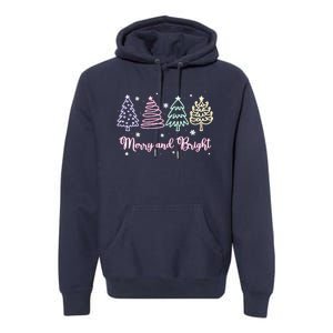 Merry And Bright Christmas Tree Merry Xmas Girl Women Cute Premium Hoodie