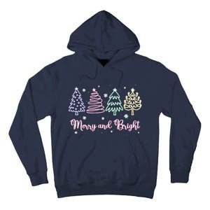 Merry And Bright Christmas Tree Merry Xmas Girl Women Cute Tall Hoodie