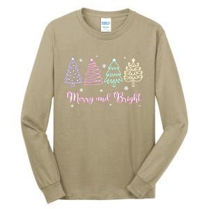 Merry And Bright Christmas Tree Merry Xmas Girl Women Cute Tall Long Sleeve T-Shirt