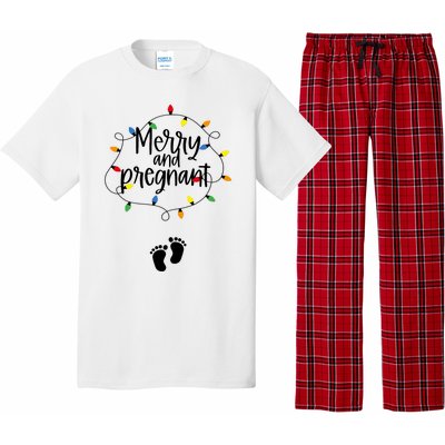 Merry And Bright Pregnant Christmas Light Baby Announcement Pajama Set