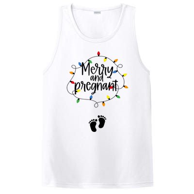 Merry And Bright Pregnant Christmas Light Baby Announcement PosiCharge Competitor Tank