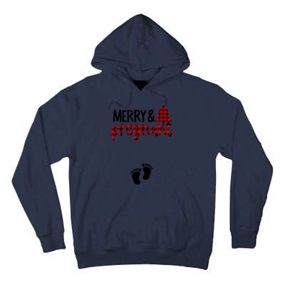 Merry And Bright Pregnant Christmas Pregnancy Announcement Tall Hoodie