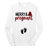 Merry And Bright Pregnant Christmas Pregnancy Announcement Long Sleeve Shirt