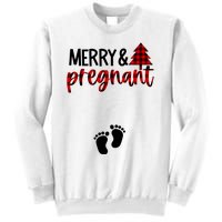 Merry And Bright Pregnant Christmas Pregnancy Announcement Sweatshirt