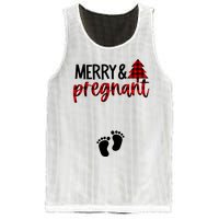 Merry And Bright Pregnant Christmas Pregnancy Announcement Mesh Reversible Basketball Jersey Tank