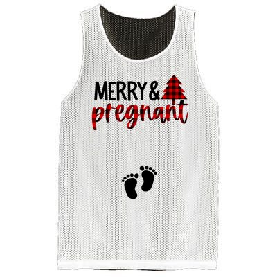 Merry And Bright Pregnant Christmas Pregnancy Announcement Mesh Reversible Basketball Jersey Tank