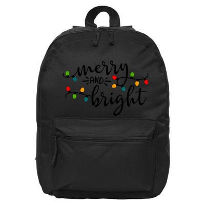Merry And Bright Christmas 2021 Lights Xmas Family Holiday 16 in Basic Backpack