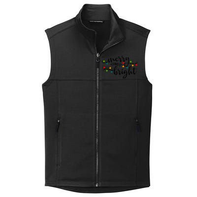 Merry And Bright Christmas 2021 Lights Xmas Family Holiday Collective Smooth Fleece Vest