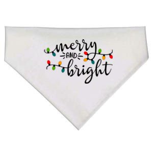 Merry And Bright Christmas 2021 Lights Xmas Family Holiday USA-Made Doggie Bandana