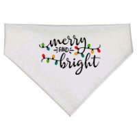 Merry And Bright Christmas 2021 Lights Xmas Family Holiday USA-Made Doggie Bandana