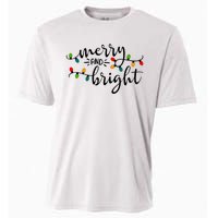 Merry And Bright Christmas 2021 Lights Xmas Family Holiday Cooling Performance Crew T-Shirt