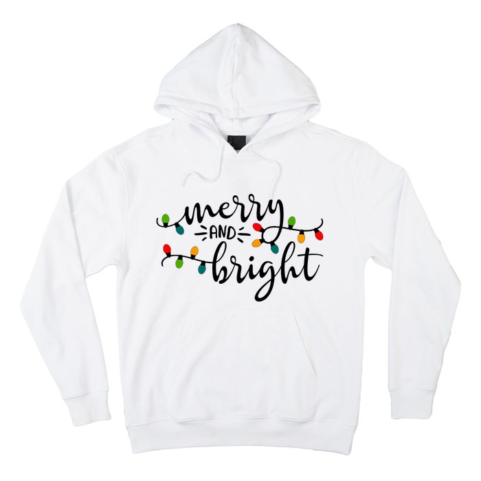 Merry And Bright Christmas 2021 Lights Xmas Family Holiday Hoodie