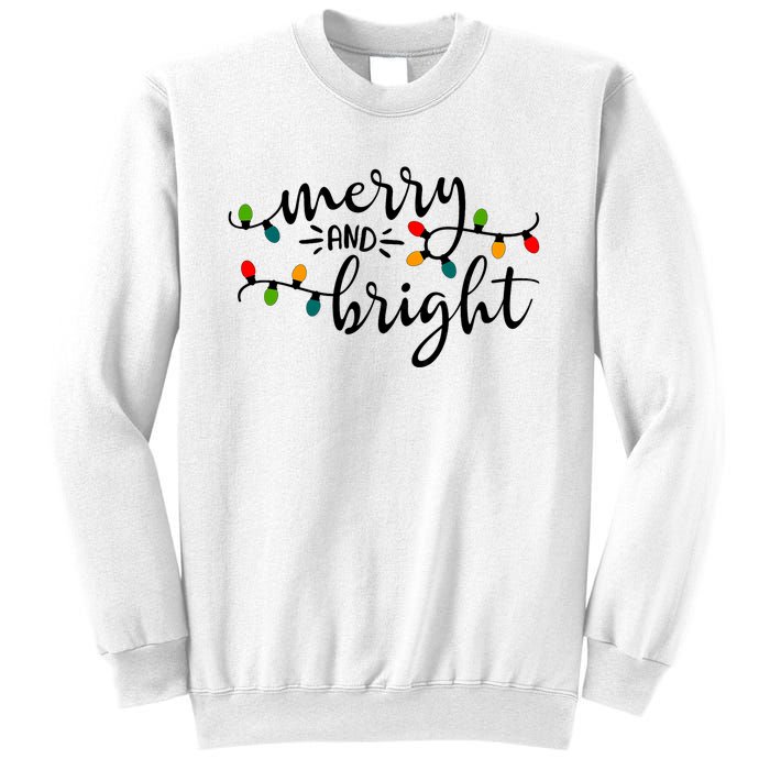 Merry And Bright Christmas 2021 Lights Xmas Family Holiday Sweatshirt